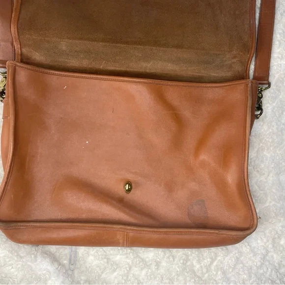 Vintage 90s COACH Tan Leather Briefcase Bag